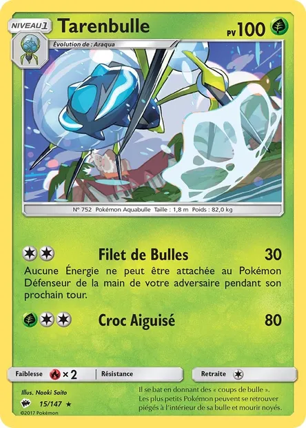 Tarenbulle, carte Pokémon BUS 15 — extension Ombres Ardentes