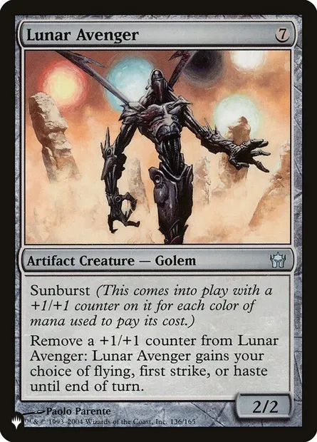 Lunar Avenger, Magic card PLST 5DN-136 — The List set