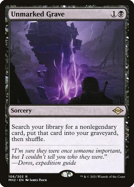 Unmarked Grave, Magic card MH2 106 — Modern Horizons 2 set