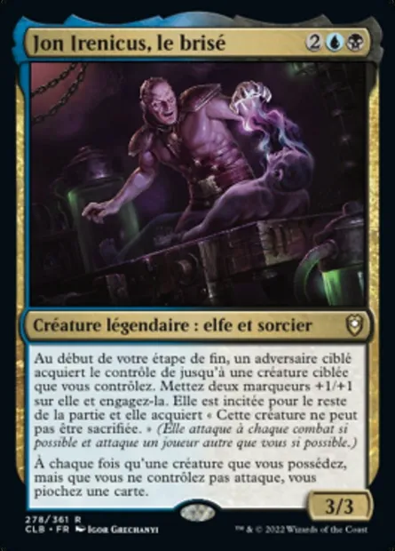 Jon Irenicus, le brisé, carte Magic CLB 278 — extension Commander Légendes : la bataille de la Porte de Baldur