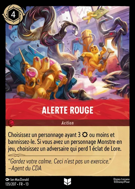 Alerte rouge, carte Disney Lorcana CH13-135 — extension Invasion Epineuse!