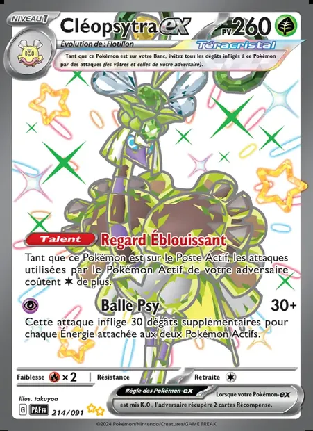 Cléopsytra-ex, carte Pokémon PAF 214 — extension Destinées de Paldea