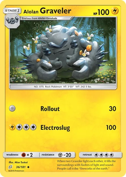 Alolan Graveler, Pokémon card TEU 36 — Team Up set