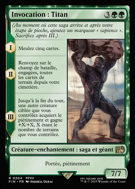 Invocation : Titan, carte Magic FIN 204 — extension Final Fantasy