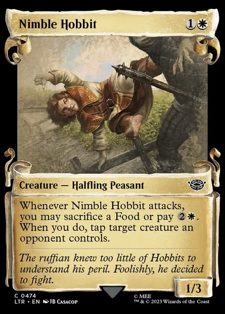 Hobbit agile, carte Magic LTR 474 — extension Le Seigneur des Anneaux : chroniques de la Terre du Milieu