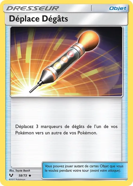 Déplace Dégâts, carte Pokémon SLG 58 — extension Légendes Brillantes