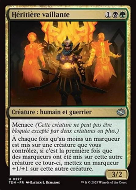 Héritière vaillante, carte Magic TDM 227 — extension Tarkir: Dragonstorm