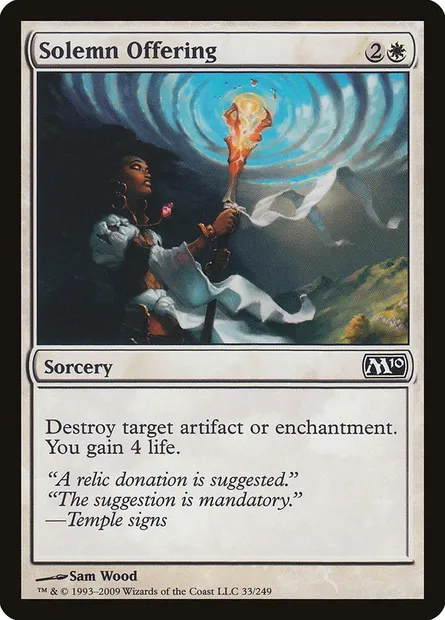 Solemn Offering, Magic card M10 33 — Magic 2010 set