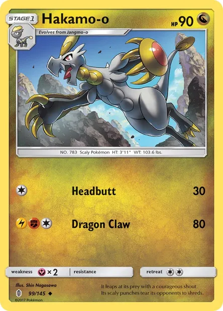 Hakamo-o, Pokémon card GRI 99 — Guardians Rising set