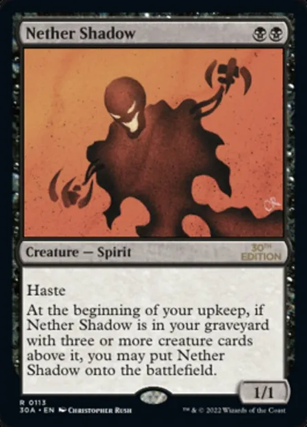 Nether Shadow, Magic card 30A 113 — 30th Anniversary Edition set