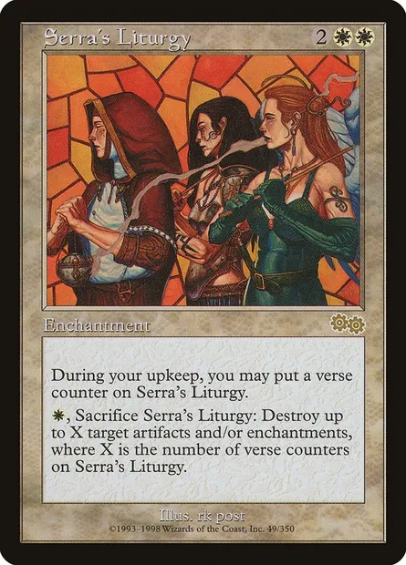 Serra's Liturgy, Magic card USG 49 — Urza's Saga set