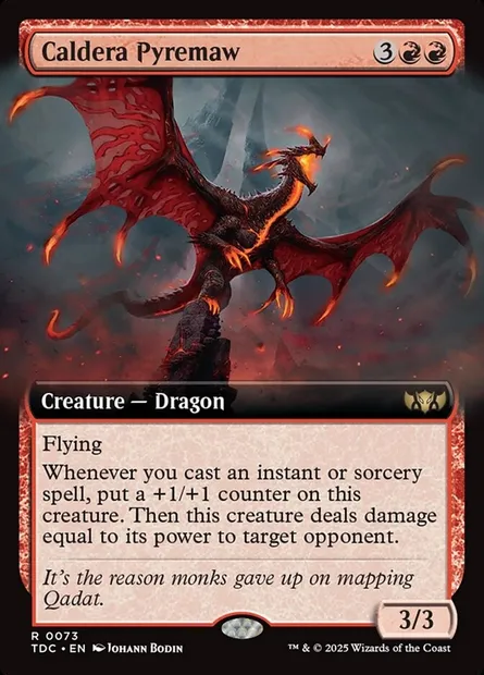 Caldera Pyremaw, Magic card TDC 73 — Tarkir: Dragonstorm Commander set