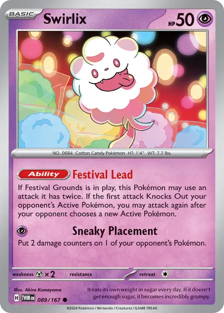 Swirlix, Pokémon card TWM 089 — Twilight Masquerade set