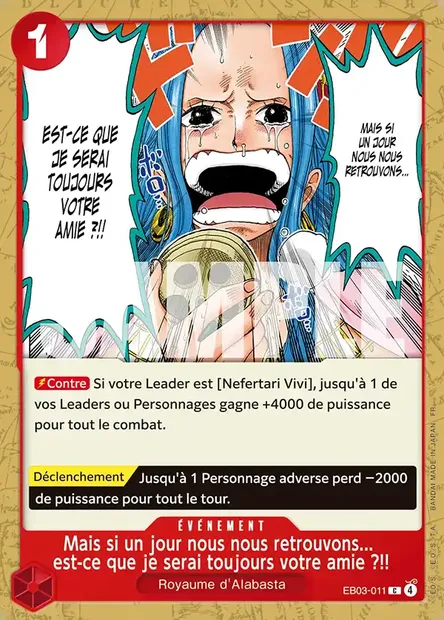 Mais si un jour nous nous retrouvons... est-ce que je serai toujours votre amie ?!!, carte One Piece EB03-011 — extension ONE PIECE HEROINES EDITION