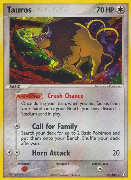 Tauros, Pokémon card CG 12 — Crystal Guardians set