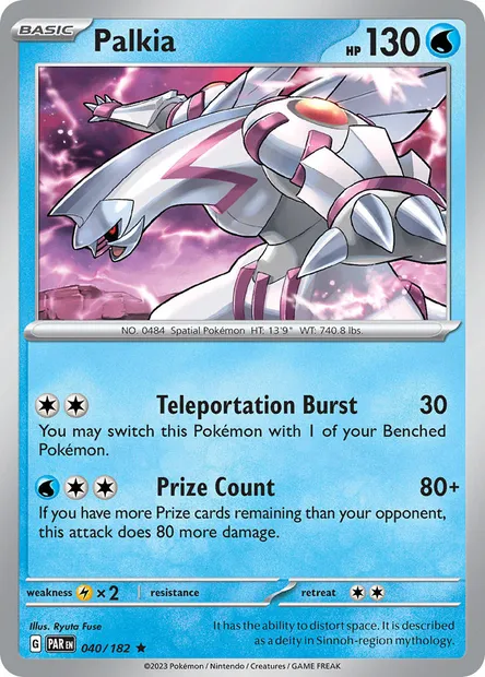 Palkia, Pokémon card PAR 040 — Paradox Rift set
