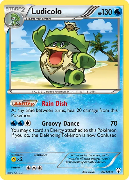 Ludicolo, Pokémon card PLS 31 — Plasma Storm set