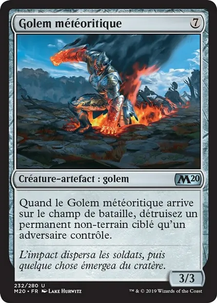 Golem météoritique, carte Magic M20 232 — extension Core Set 2020