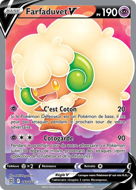 Farfaduvet V, carte Pokémon BRS 160 — extension Stars Étincelantes