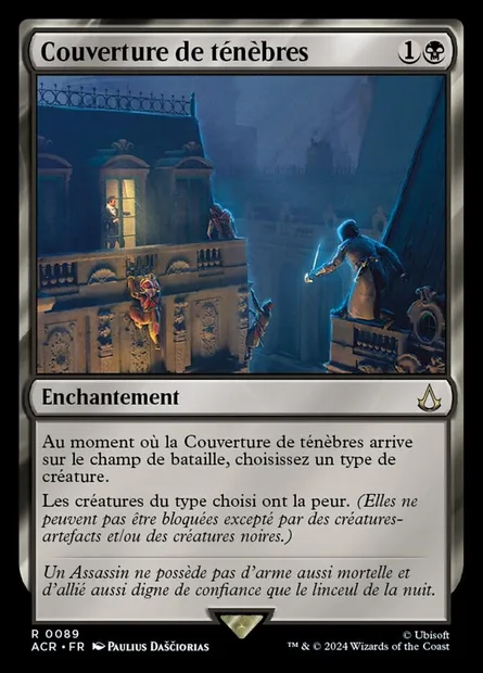 Couverture de ténèbres, carte Magic ACR 89 — extension Assassin's Creed