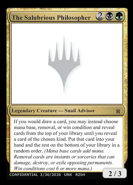 The Salubrious Philosopher, carte Magic UNK RZ04x — extension Unknown Event