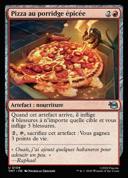 Pizza au porridge épicée, carte Magic TMT 109 — extension Teenage Mutant Ninja Turtles