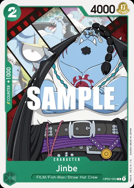 Jinbe, One Piece card OP02-033 — PARAMOUNT WAR set