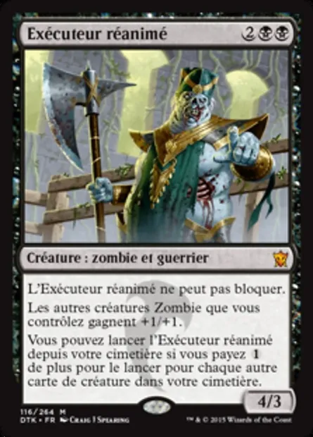 Exécuteur réanimé, carte Magic DTK 116 — extension Les Dragons de Tarkir