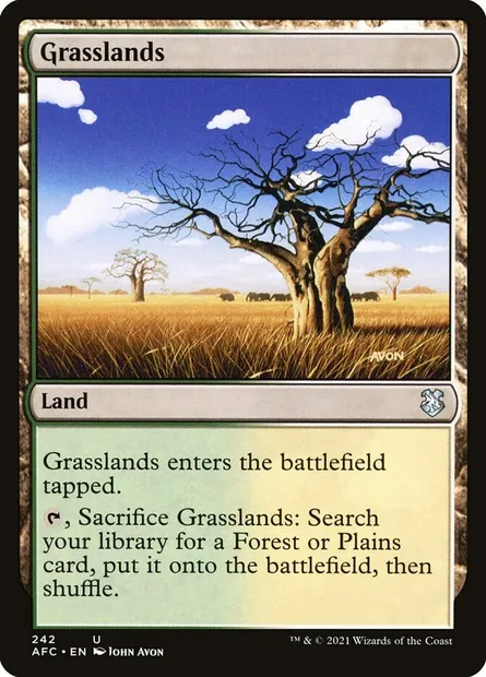Grasslands, Magic card AFC 242 — Forgotten Realms Commander set