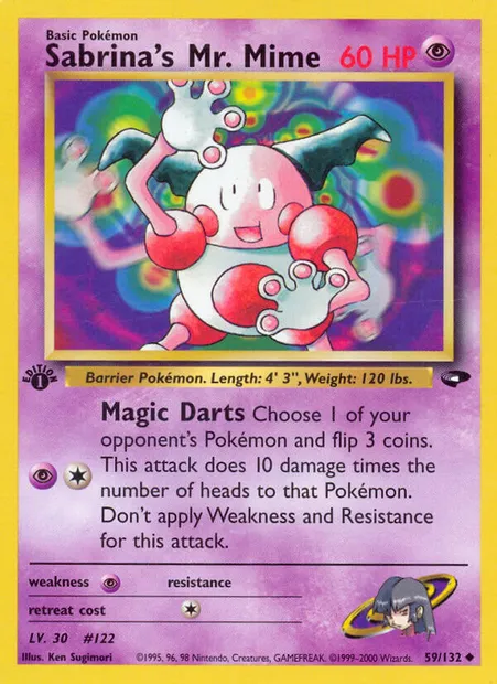Sabrina's Mr. Mime, Pokémon card GC 59 — Gym Challenge set