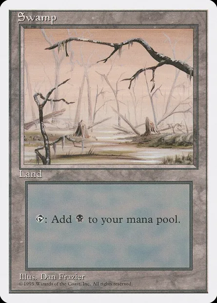 Swamp, Magic card 4ED 371 — Fourth Edition set