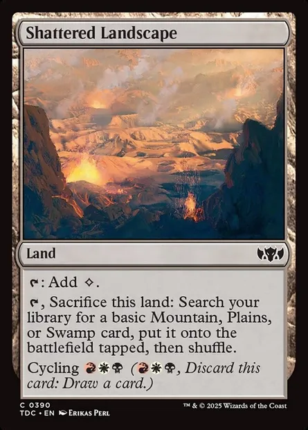 Shattered Landscape, Magic card TDC 390 — Tarkir: Dragonstorm Commander set