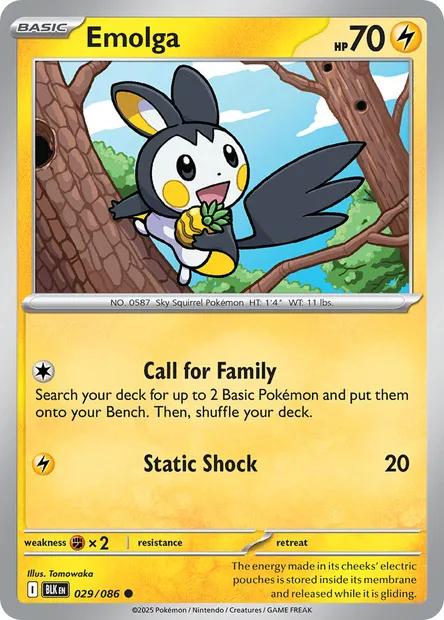 Emolga, Pokémon card BLK 029 — Black Bolt set