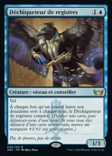 Déchiqueteur de registres, carte Magic SNC 46 — extension Les rues de la Nouvelle-Capenna