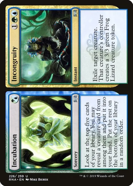 Incubation // Incongruity, Magic card RNA 226 — Ravnica Allegiance set