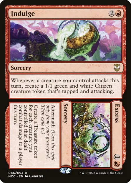 Indulge // Excess, Magic card PNCC 46p — New Capenna Commander Promos set