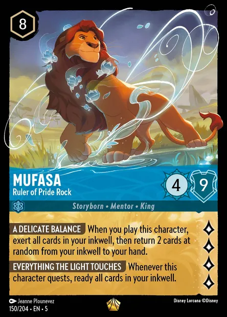 Mufasa - Ruler of Pride Rock, Disney Lorcana card CH5-150 — Shimmering Skies set