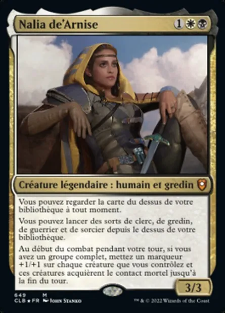 Nalia de'Arnise, carte Magic CLB 649 — extension Commander Légendes : la bataille de la Porte de Baldur