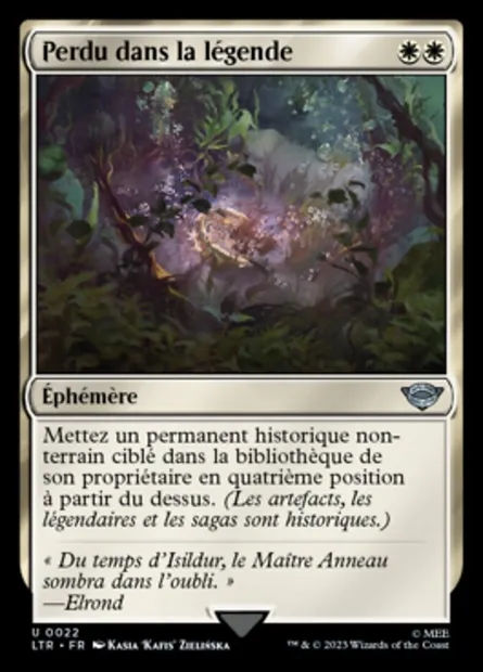 Perdu dans la légende, carte Magic LTR 22 — extension Le Seigneur des Anneaux : chroniques de la Terre du Milieu