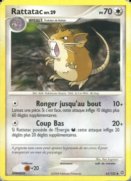 Rattatac, carte Pokémon SW 61 — extension Merveilles Secrètes