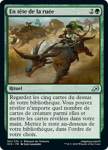 En tête de la ruée, carte Magic IKO 163 — extension Ikoria: Lair of Behemoths