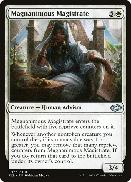 Magnanimous Magistrate, Magic card J22 7 — Jumpstart 2022 set