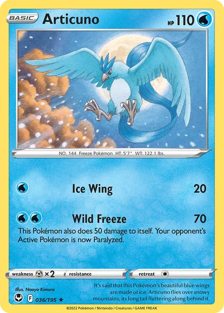 Articuno, Pokémon card SIT 036 — Silver Tempest set