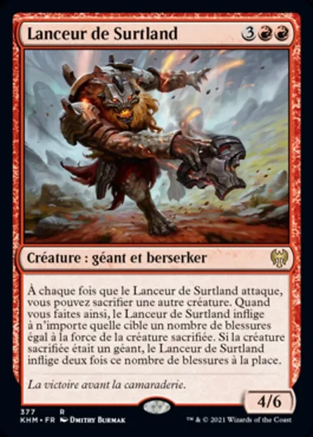 Lanceur de Surtland, carte Magic KHM 377 — extension Kaldheim