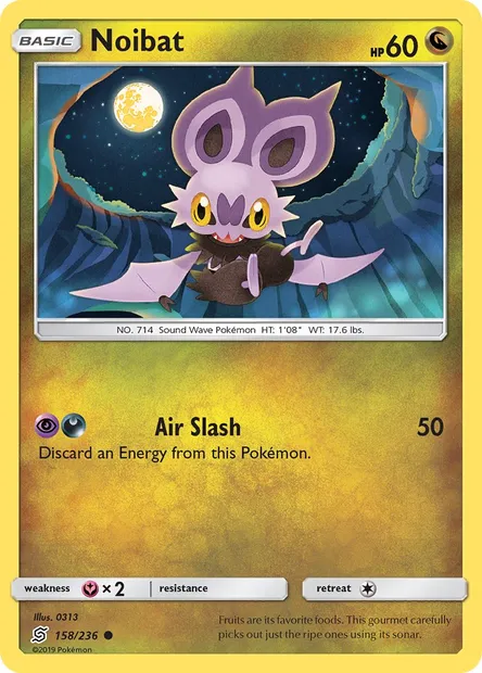 Noibat, Pokémon card UNM 158 — Unified Minds set
