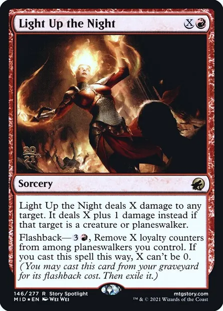 Éclairer la nuit, carte Magic PMID 146s — extension Innistrad: Midnight Hunt Promos