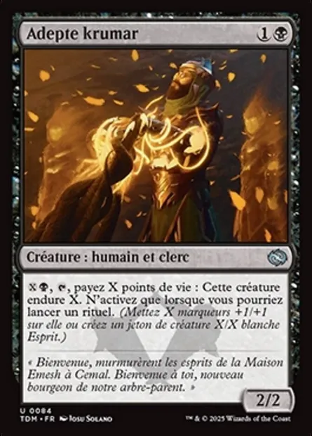 Adepte krumar, carte Magic TDM 84 — extension Tarkir: Dragonstorm