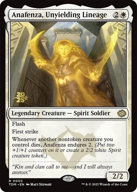 Anafenza, lignée inflexible, carte Magic PTDM 2s — extension Tarkir: Dragonstorm Promos