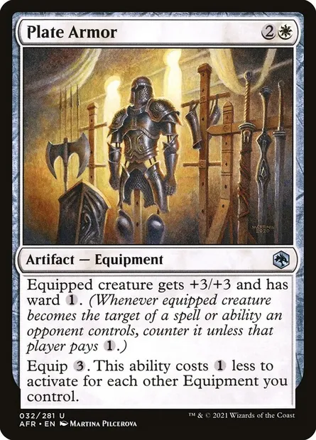 Plate Armor, Magic card AFR 32 — Adventures in the Forgotten Realms set