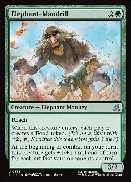 Elephant-Mandrill, Magic card TLE 138 — Avatar: The Last Airbender Eternal set